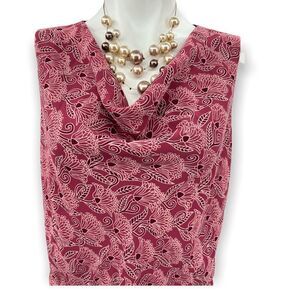 Ann Taylor Loft mauve floral print sleeveless polyester top